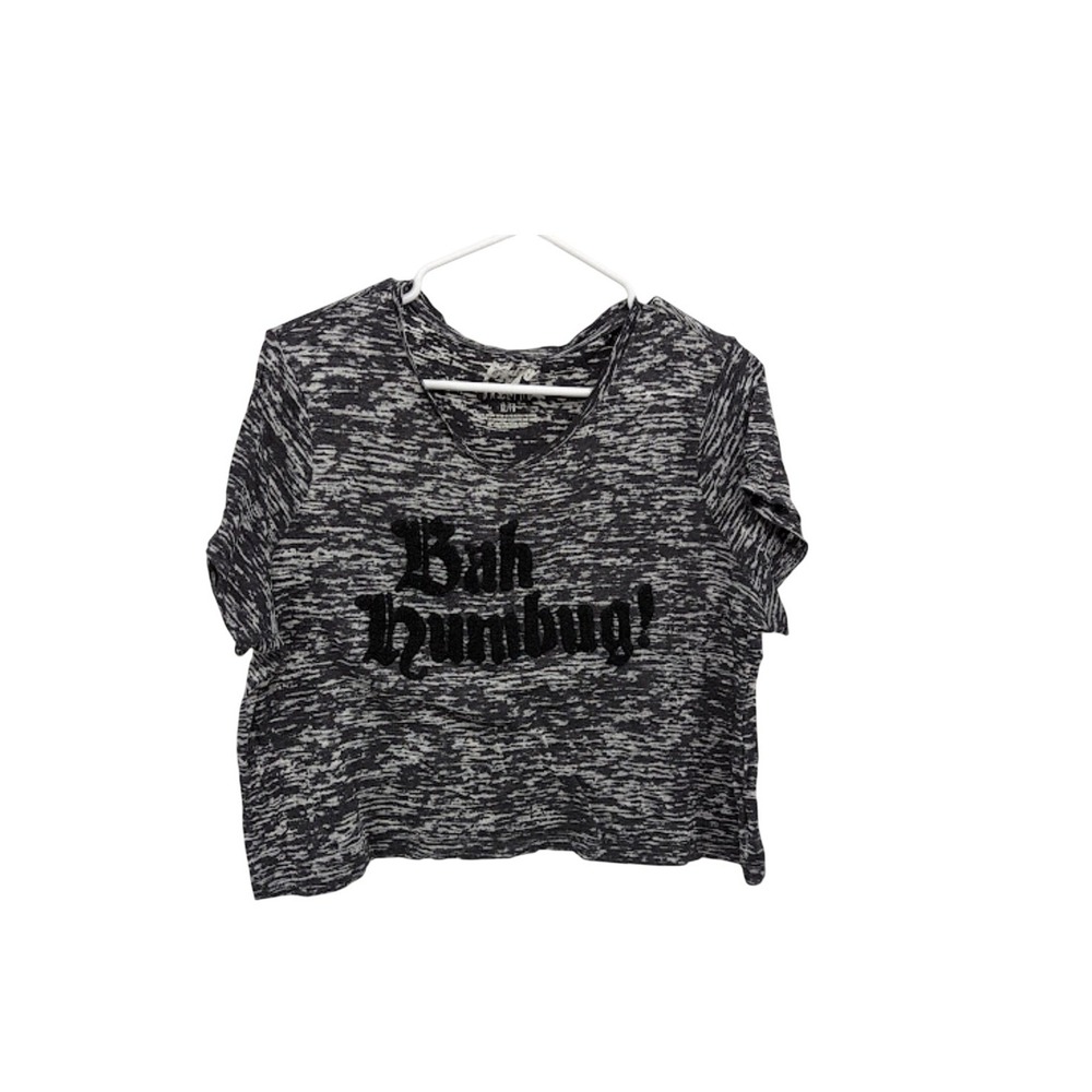 Tokyo Darling women's crop top bar, bah‎ humbug spell out size extra large
